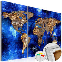 PINNWANDBILDER Gold 90/60 cm - Blau/Goldfarben, Naturmaterialen/Textil (90/60cm) - KUNSTLOFT