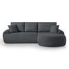ECKSOFA Teddy L Graphit, Bouclé-Stoff, rechts - Schwarz/Graphitfarben, Textil (270/170cm) - Beautysofa