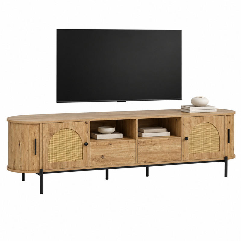 Beauniv Tv-Schrank Hellbraun 40x49.5x200 cm