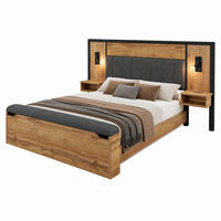 BETT mit Nachttischen und Stauraumbank 160x200 cm Eiche - Braun, Holzwerkstoff (160/200cm) - Beauniv