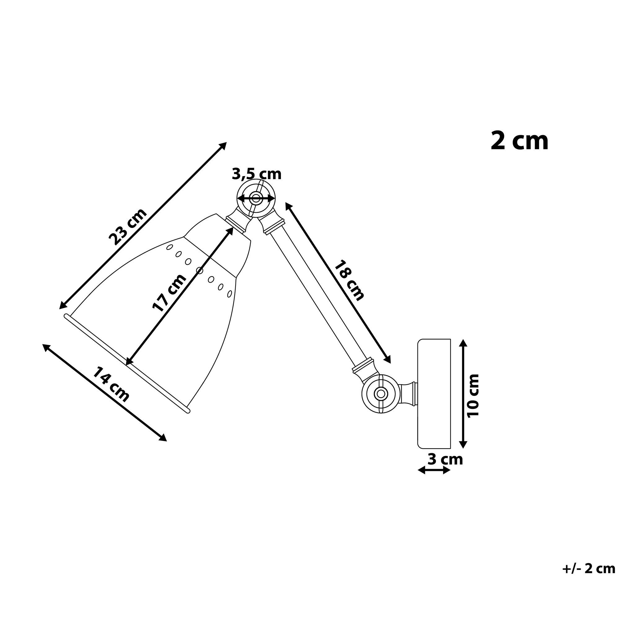 Thumbnail - Beliani Wandleuchte, Grau, Metall, 14x23x49 cm, Lampen & Leuchten, Innenbeleuchtung, Wandleuchten