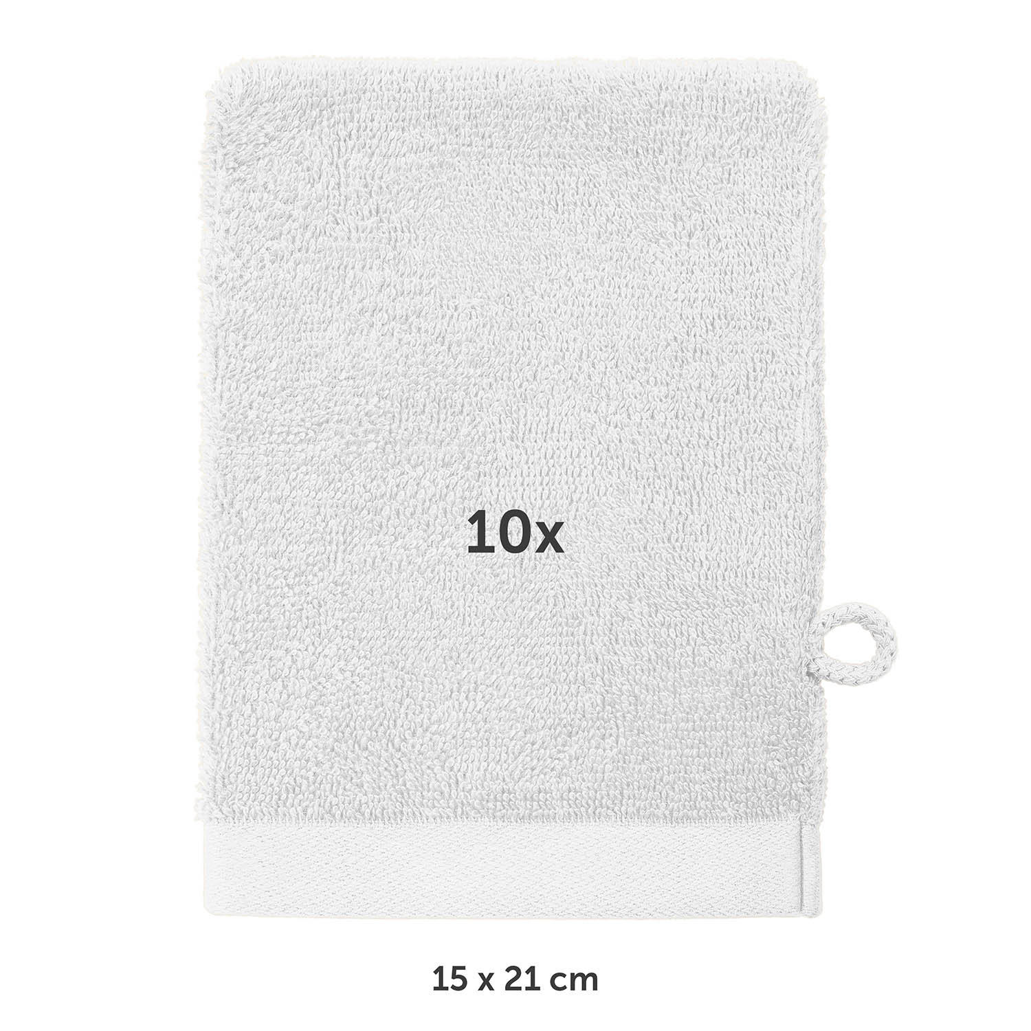 WASCHLAPPEN 10er-Set, 10x Waschlappen 15/20 cm, Weiß - Weiß, Textil (15/20cm) - Blumtal