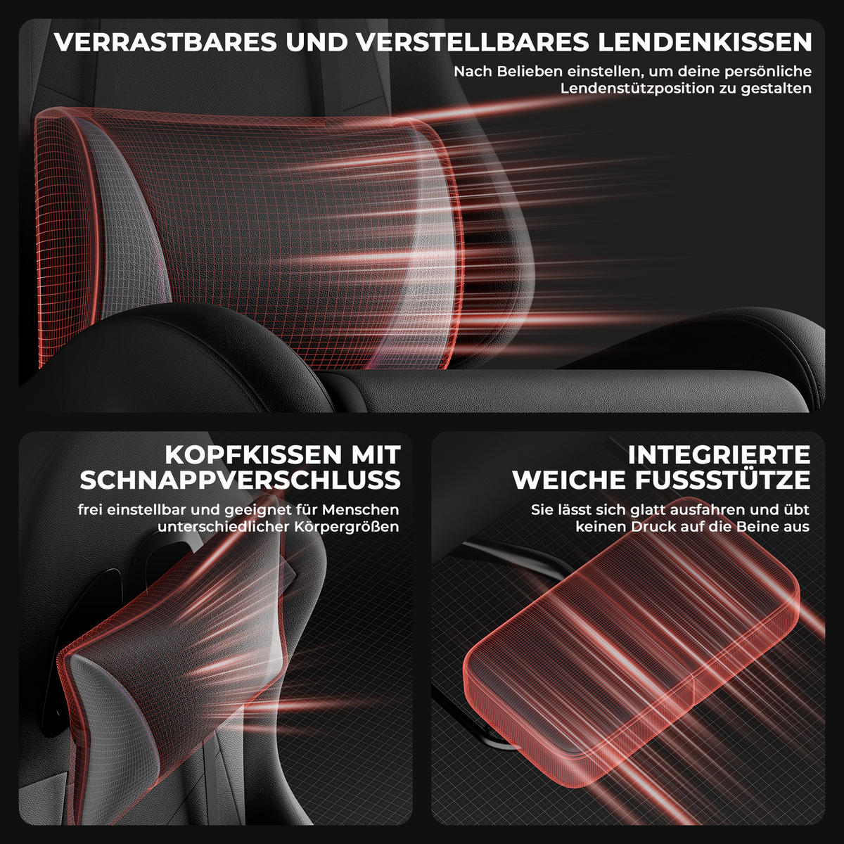 STUHL mit Kissen ergonomisch Mehrfarbig 63x58.5x120.5 cm Kunststoff - Multicolor, Kunststoff (63/120.5/58.5cm) - SONNENH