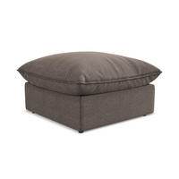 POUF Bouclé Stoff Braun - Schwarz/Braun, Holzwerkstoff/Kunststoff (75/45/75cm) - LaMiaSofa