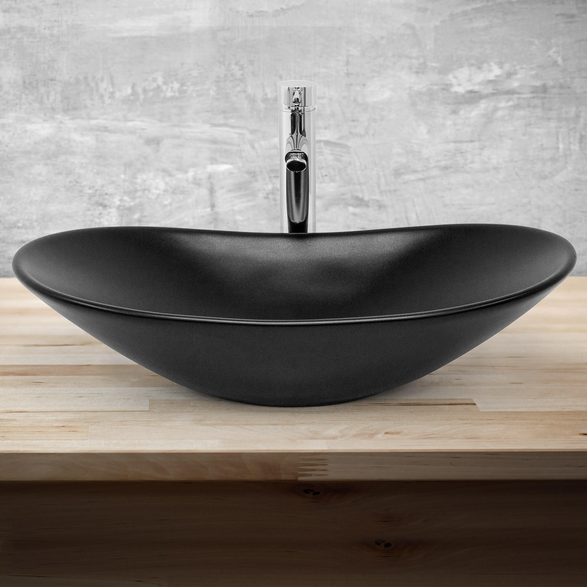 WASCHBECKEN - Schwarz, Keramik (36/15.5/63cm) - ML-DESIGN