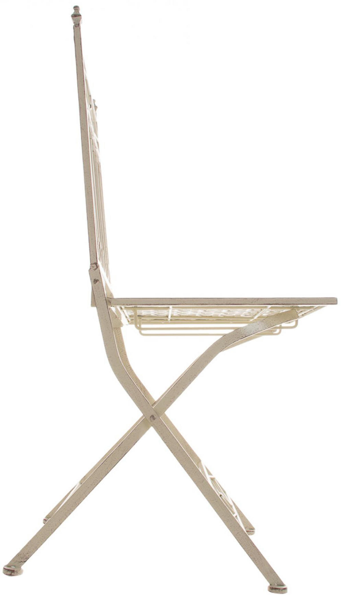 GARTENKLAPPSTUHL 2er Set Metall antik-creme - Creme, Metall (42/94/40cm) - CLP