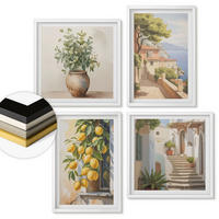 WANDBILDER 4er-Set - 50x50 cm & 40x60 cm Weißer Rahmen - Blumen in einer Vase, ein Meer aus Zitronen - Weiß, Kunststoff (50/50cm) - ArtPrintCave