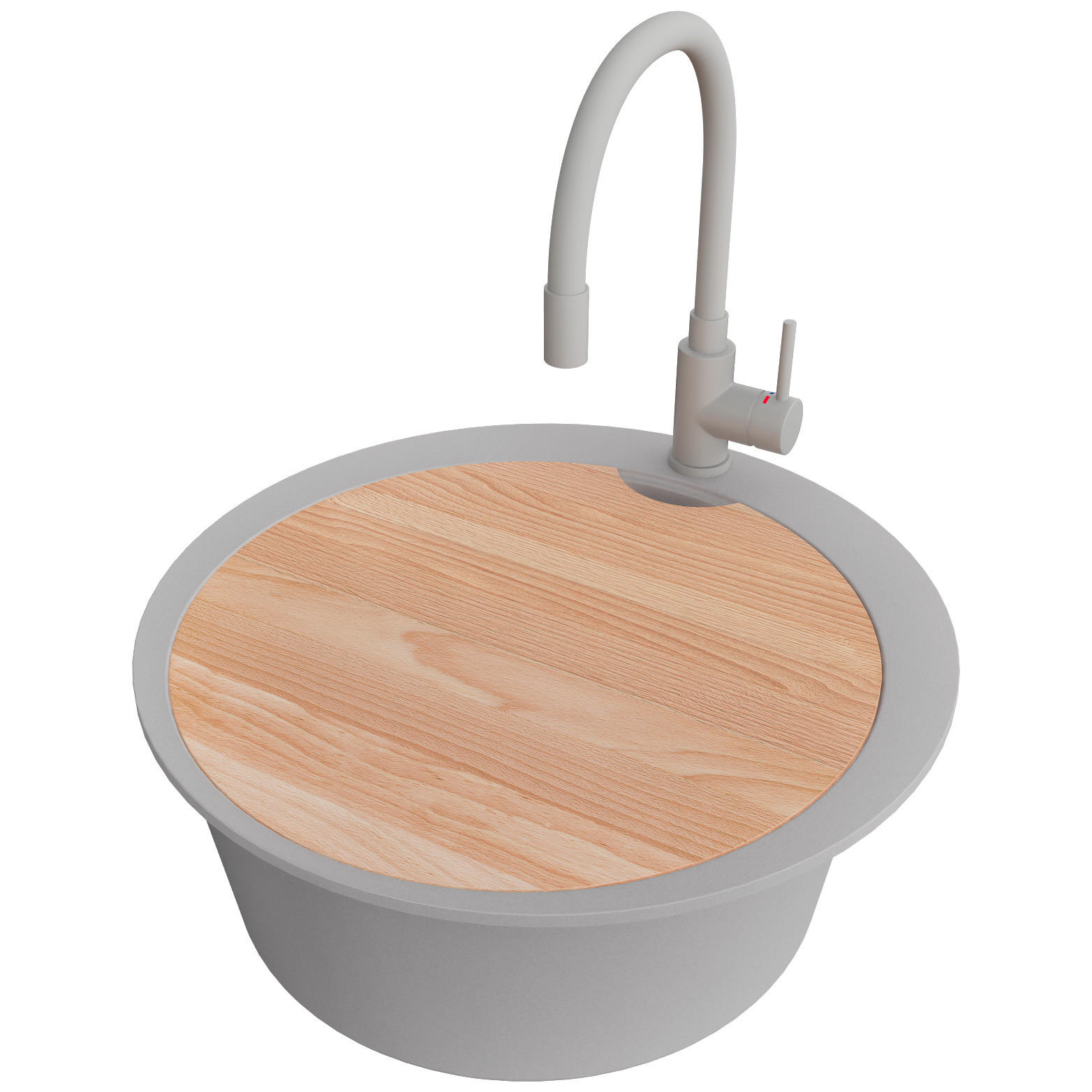 Primagran Granitspüle Grau, Grau, Grau, Beige 53x20x53 cm