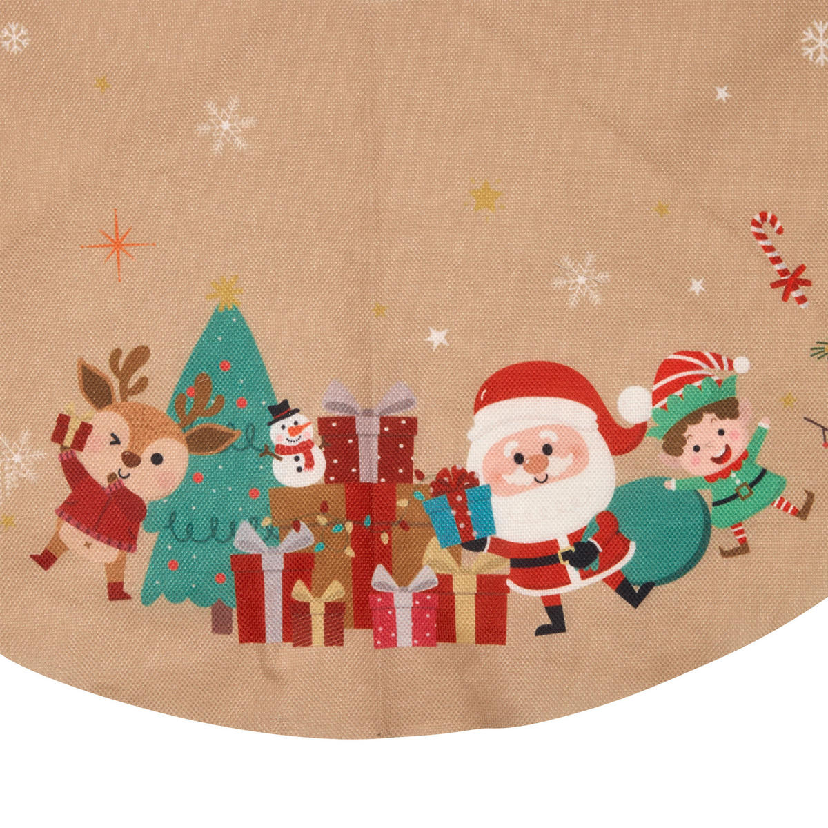 WEIHNACHTSBAUMROCK Weihnachtsmann Ø 90 cm - Braun, Textil (90/90/90cm) - Atmosphera Createur d´interieur