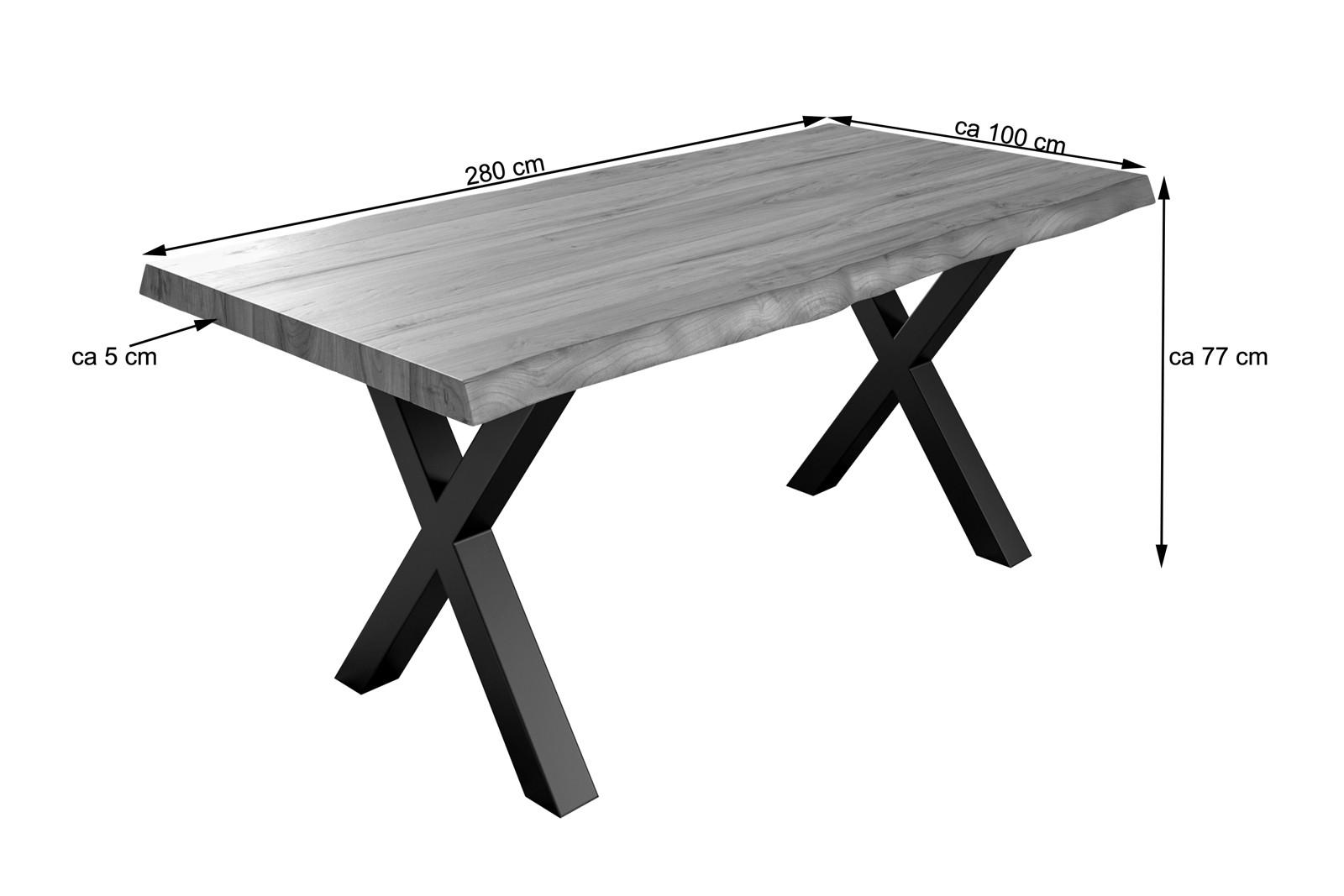ESSTISCH XEREZ - Beige/Schwarz, Holz/Metall (100/280/79cm) - SAM