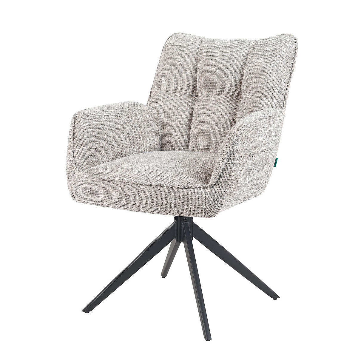 DREHSTUHL Mika-Enya - Hellgrau/Schwarz, Textil/Metall (59/84/66cm) - DUBI Möbel