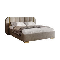 BETT AMARA GOLD 160x200 gepolstert mit Stauraum und Lattenrost, Royal Velvet 180 - Taupe, Textil (160/200cm) - Lookway