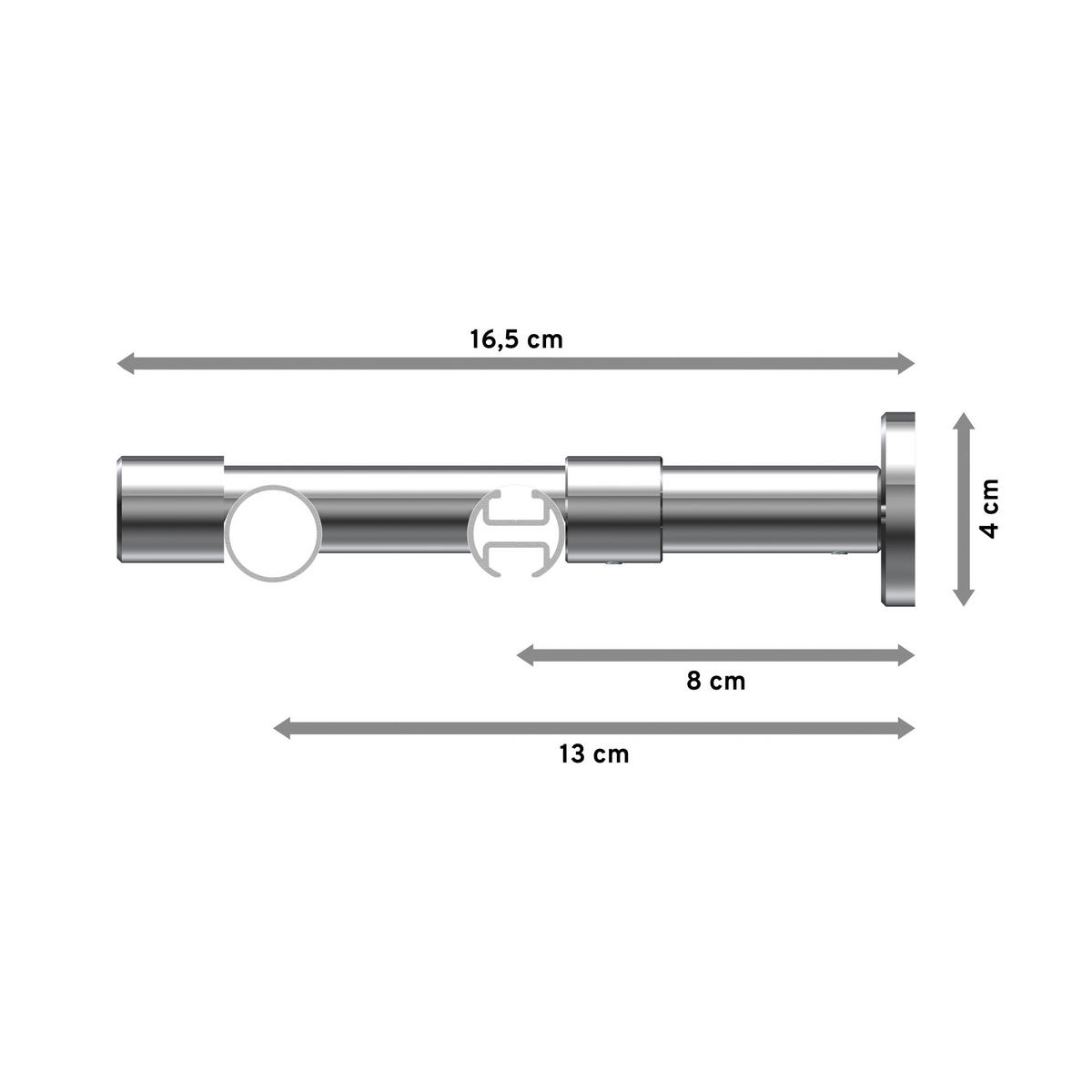 RUNDROHR-INNENLAUF-GARDINENSTANGEN-SET Prestige Santo 200 cm, 2-läufig, 20 mm Ø Chrom - Chromfarben, Metall (200cm) - INTERDECO