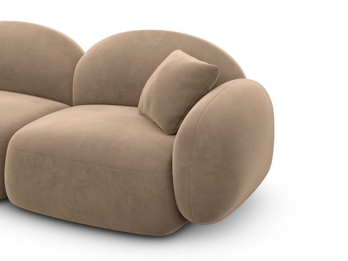 WOHNLANDSCHAFT Mirello U-Form Braun Samtstoff - Braun, Kunststoff (333/77/193cm)