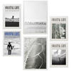 POSTER Set Mit 6 Sommer, Strand Und Meer A3 & A4 Weißer Rahmen - Weiß, Papier (29/3cm) - Nacnic