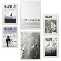 POSTER Set Mit 6 Sommer, Strand Und Meer A3 & A4 Weißer Rahmen - Weiß, Papier (29/3cm) - Nacnic