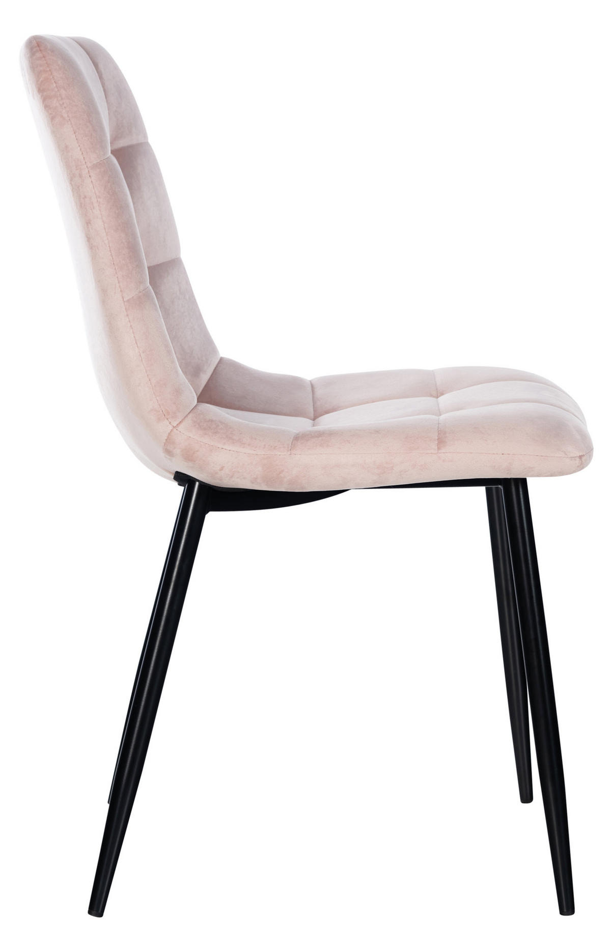 ESSZIMMERSTUHL Atina Samt, Gestell Metall Schwarz Pink - Schwarz/Rosa, Textil/Metall (45/84/55cm) - TPFLiving