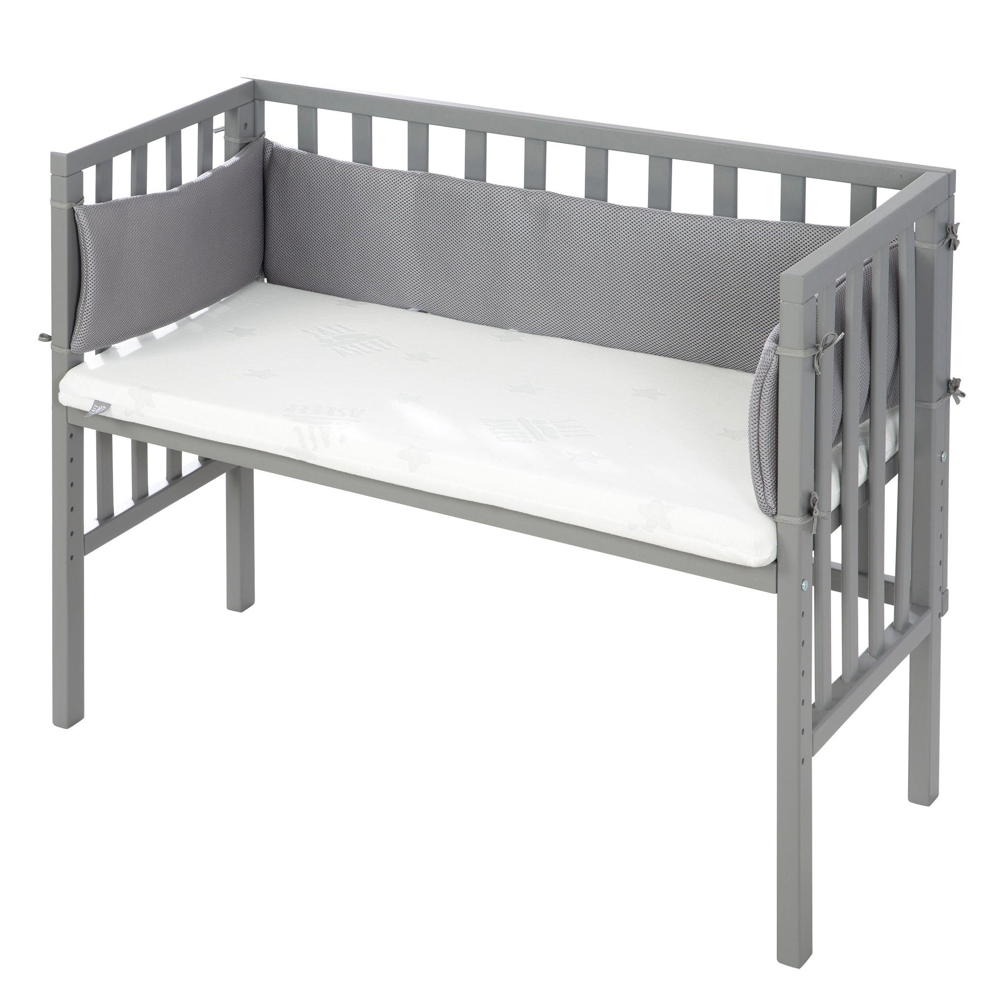 BEISTELLBETT Grau 2in1 Set 90 x 45 cm - Taupe, Holzwerkstoff (45/90cm) - Roba