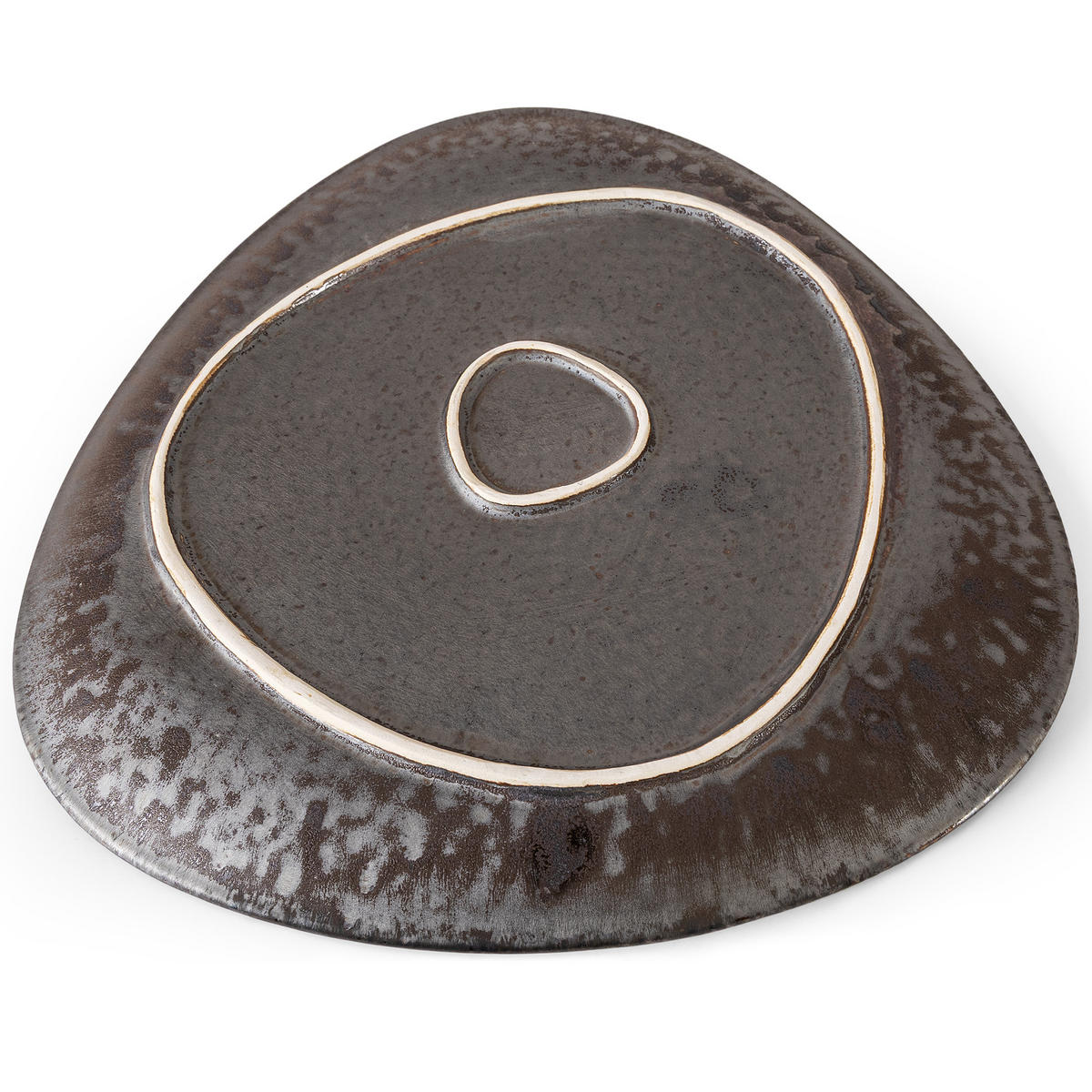 FLACHER TELLER PRIMA, Salbeigrün - Salbeigrün, Keramik (36/37/3cm) - KONSIMO®