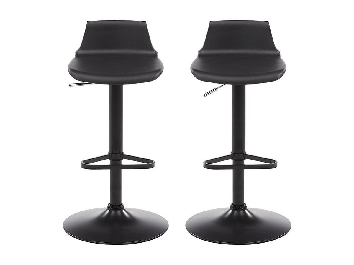 BARHOCKER 2er-Set höhenverstellbar - Polypropylen - Schwarz - CALAS - Schwarz, Kunststoff (45/95/45cm) - Vente-Unique