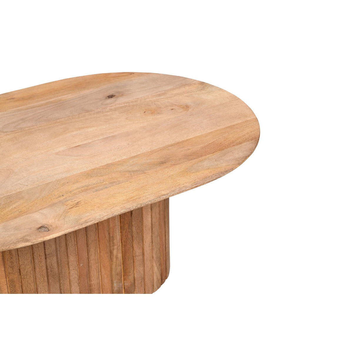 COUCHTISCH oval aus Mangoholz 90cm, natur - Braun, Holz (90/60/35cm) - Giga Meubel