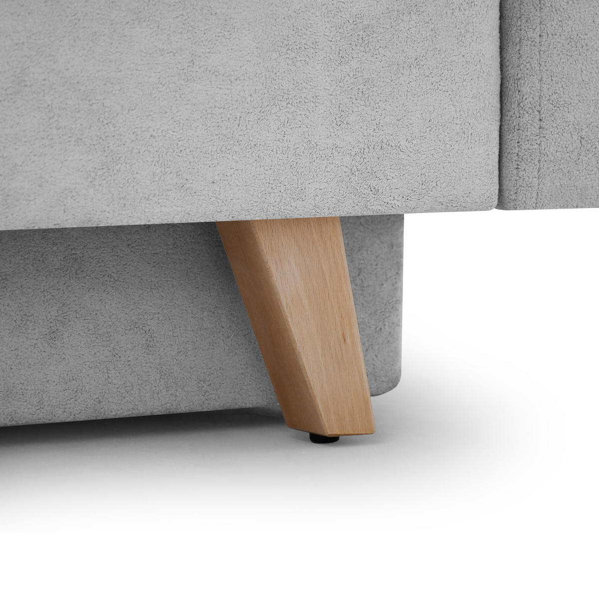 ECKSCHLAFSOFA Vinci mit universelle Ottomane, Hellgrau - Buchefarben/Hellgrau, Textil (236/151cm) - Beautysofa