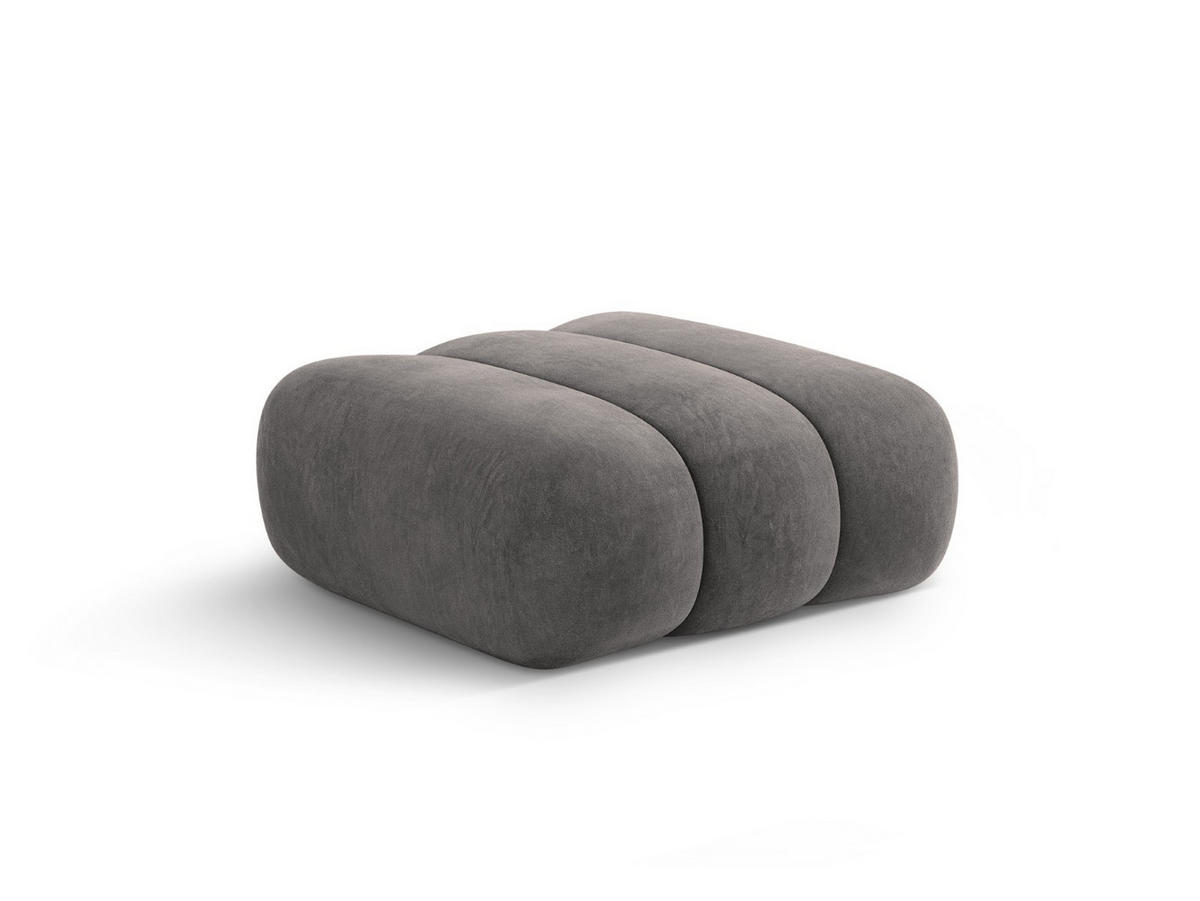 POUF Koge aus Samt grau - Grau, Textil (95/40/95cm) - Cosmopolitan Design