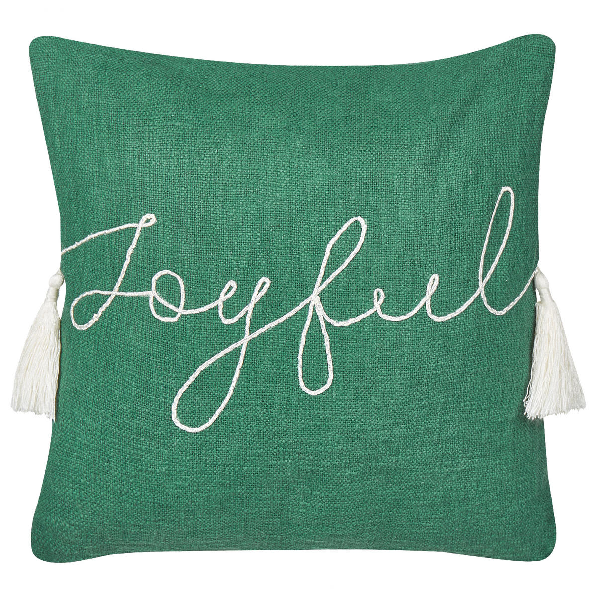 PRYDNADSKUDDE set om 2 grön 45/45 cm Elettaria - Vit/Grön, Textil (45/45cm) - Beliani