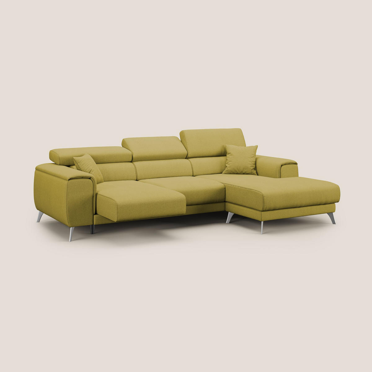 ECKSOFA RECHTS Fusion - Gelb, Textil (260/102cm) - Divani.store