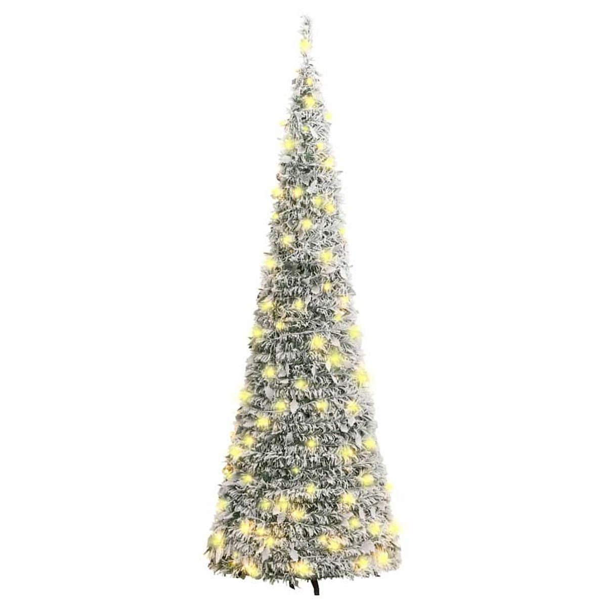 POP-UP-WEIHNACHTSBAUM Künstlich Beschneit 100 Leds 150 Cm - Weiß, Kunststoff (150cm) - vidaXL