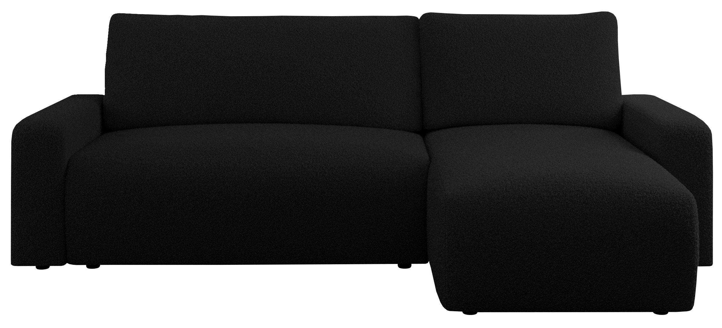 ECKSOFA ARGOS Schwarz Boucle - Schwarz, Kunststoff/Textil (245/150cm) - MKS