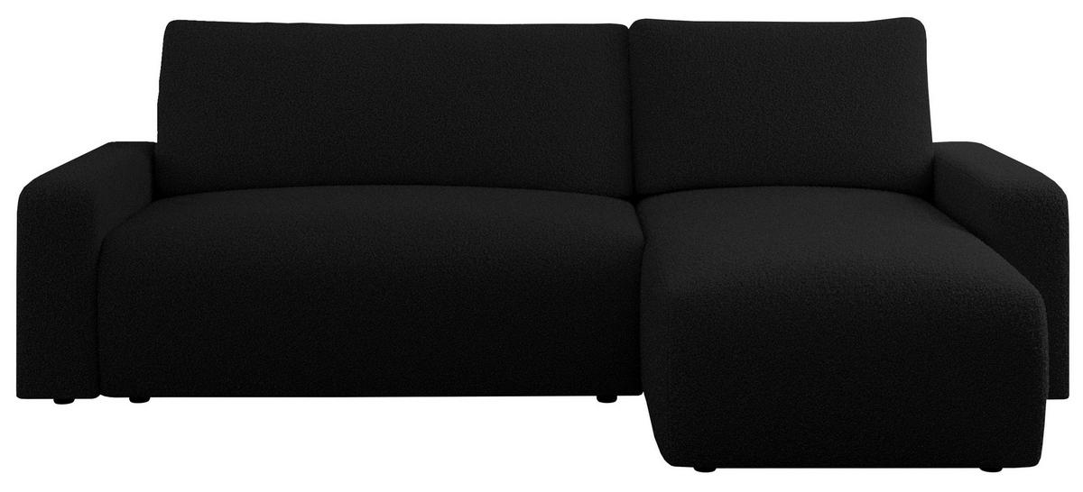 ECKSOFA ARGOS Schwarz Boucle - Schwarz, Kunststoff/Textil (245/150cm) - MKS