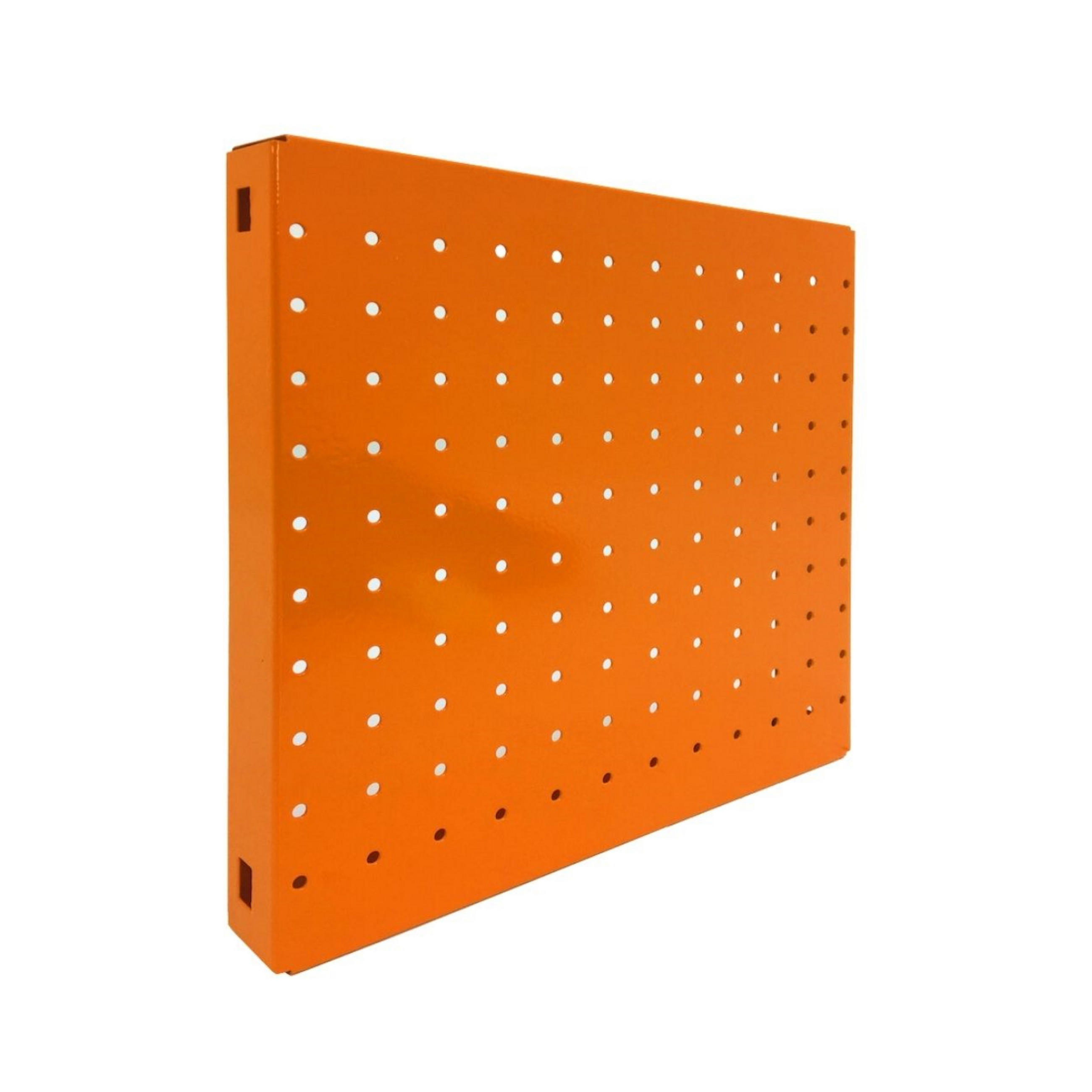 DOPPELPACK 2x Memoboard aus Stahl gelocht | HxBxT 30x30x3,5cm | Orange | Lochblech Wandtafel Trägersystem - Gelb, Metall (30/30/3.5cm) - PROREGAL