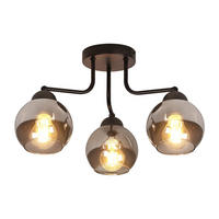 DECKENLEUCHTE Lupien 38/25.6/38cm - Schwarz, Glas (25.6/38/38cm) - Nettlife