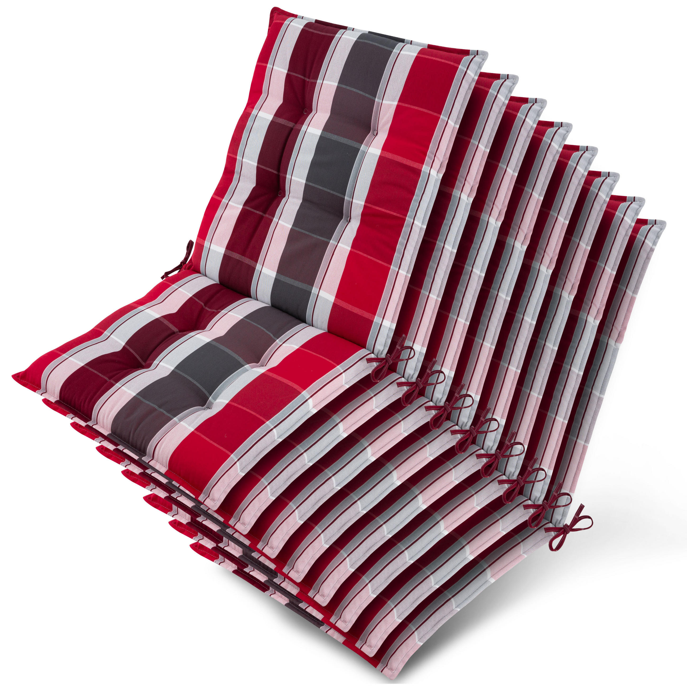 NIEDERLEHNER Sun-NL 105x50x8cm Rot-Anthrazit-Gestreift (8tlg) - Dunkelrot, Textil (50/100cm) - Beautissu 