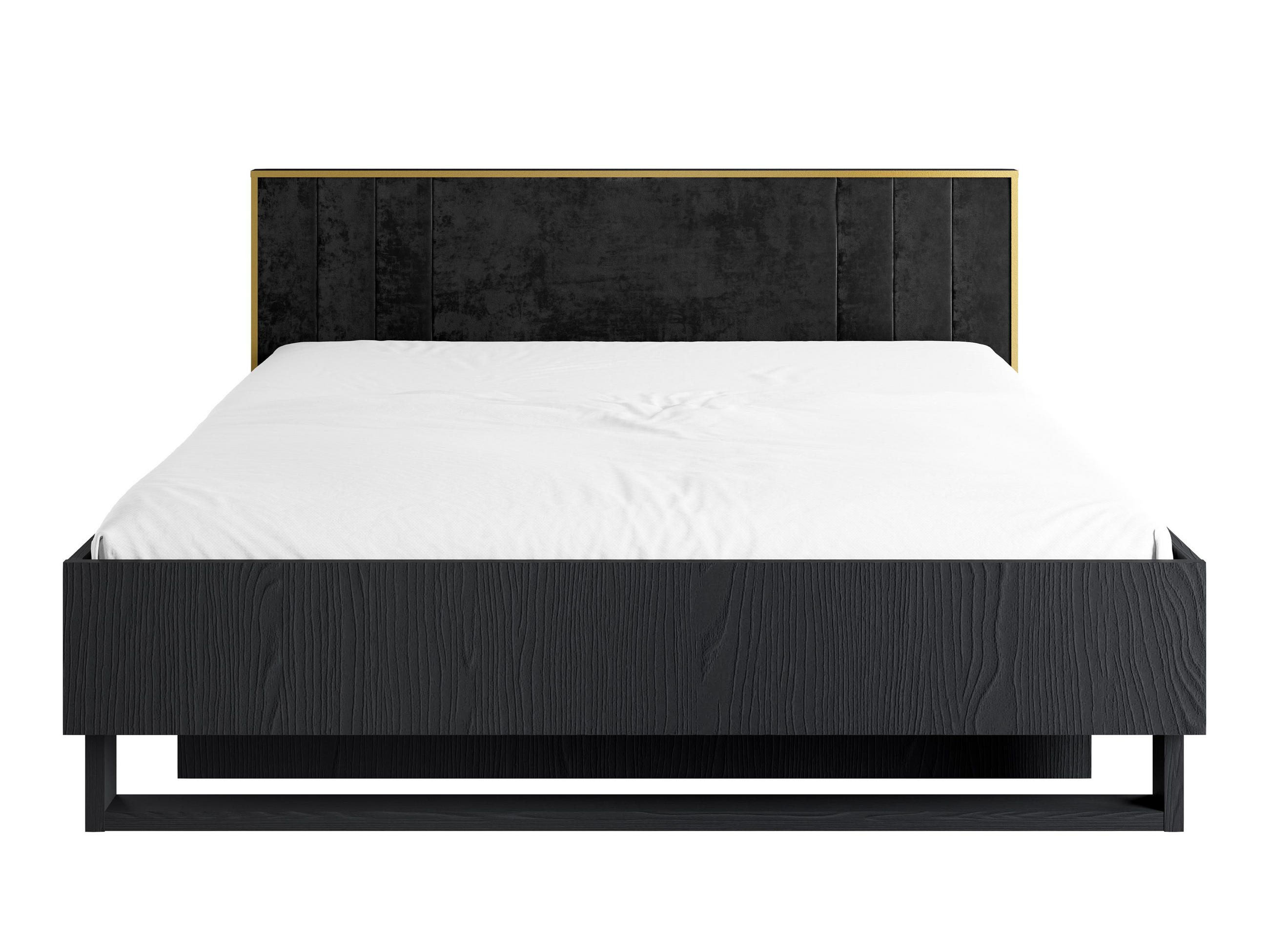 POLSTERBETT Brunelli Schwarz 189/97,3/207,4 cm – ohne Bettkasten - Schwarz, Holzwerkstoff (180/200cm) - AX Living