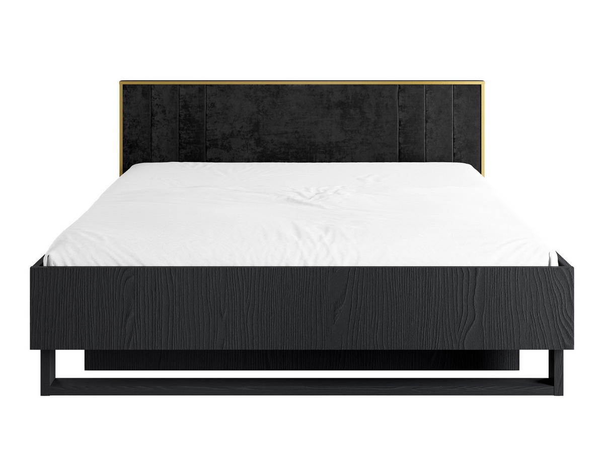 POLSTERBETT Brunelli Schwarz 189/97,3/207,4 cm – ohne Bettkasten - Schwarz, Holzwerkstoff (180/200cm) - AX Living