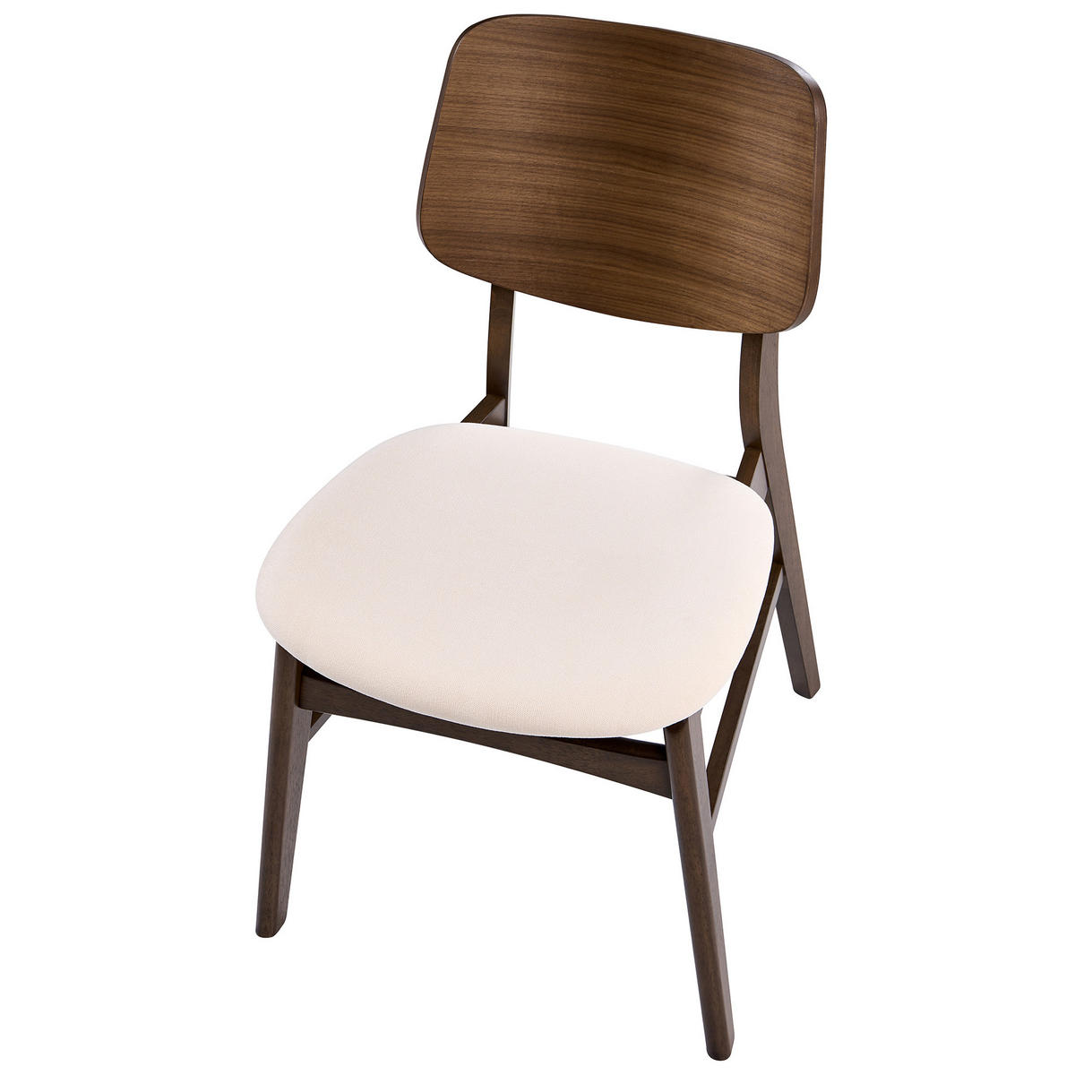 ESSZIMMERSTUHL 2er-Set Stoff Cremeweiß/Braun Mayer - Weiß, Textil (50/80/59cm) - Beliani