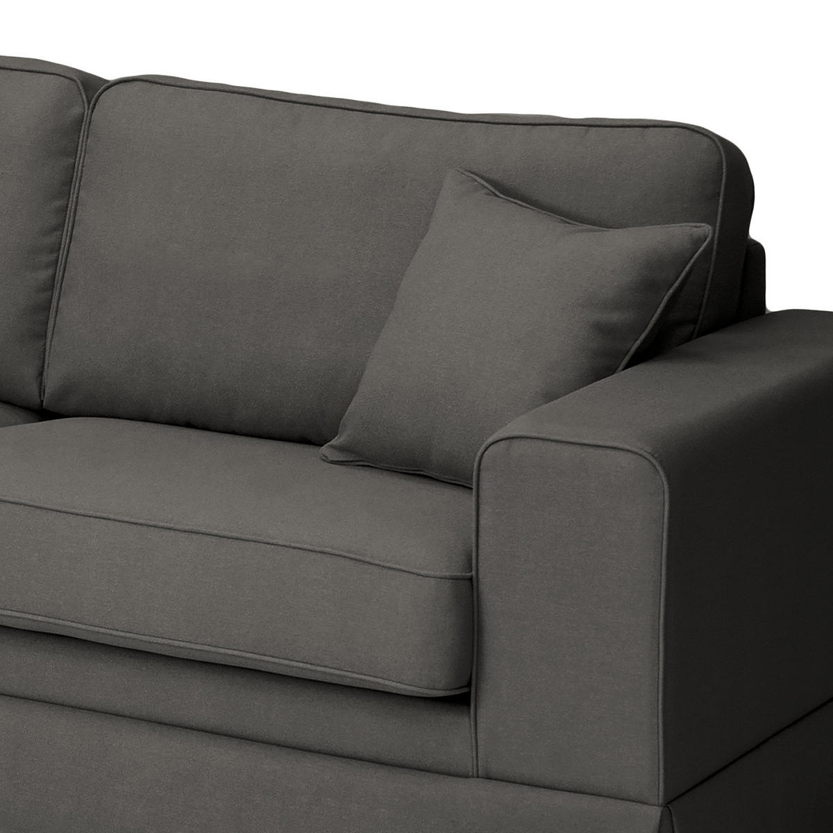 ECKSOFA mit Husse - Ottomane, Webstoff - Anthrazit/Schwarz, Kunststoff/Textil (297/210cm) - home24