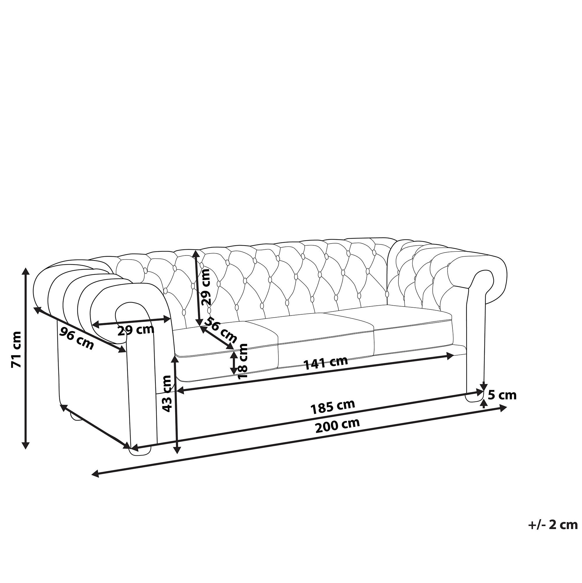 Thumbnail - Beliani 3-Sitzer-Sofa, Hellgrün, Textil, 200x71x96 cm, Wohnzimmer, Sofas & Couches, Sofas, 3-Sitzer Sofas