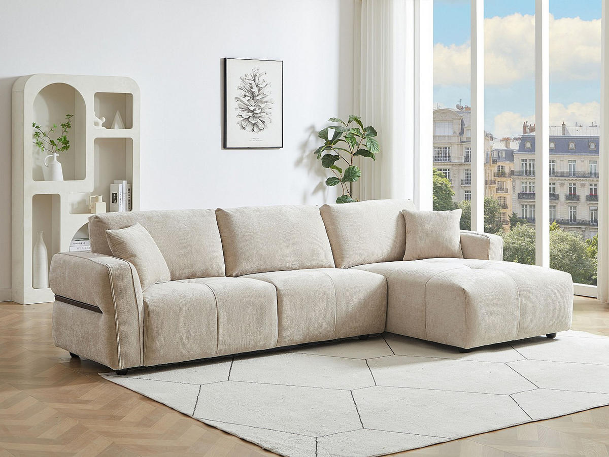 SOFA ohne Schlafmöglichkeit - -Sitzer - Stoff - Beige - - Beige, Textil (296/85/157cm) - Vente-Unique