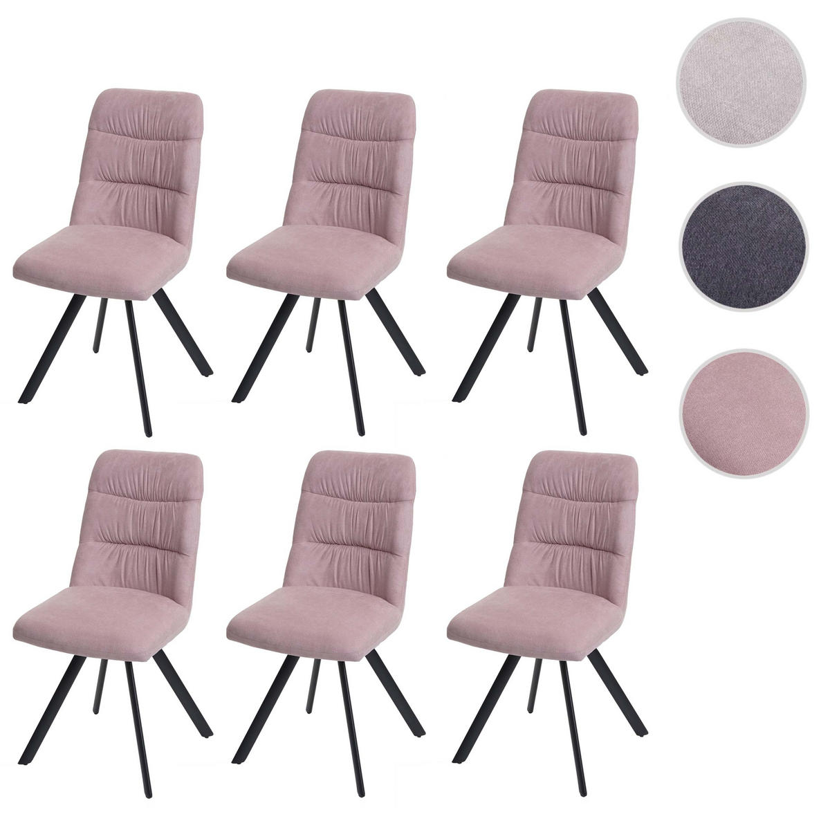 ESSZIMMERSTUHL Altrosa 6er-Set - Altrosa, Textil (45/94/45cm) - MCW