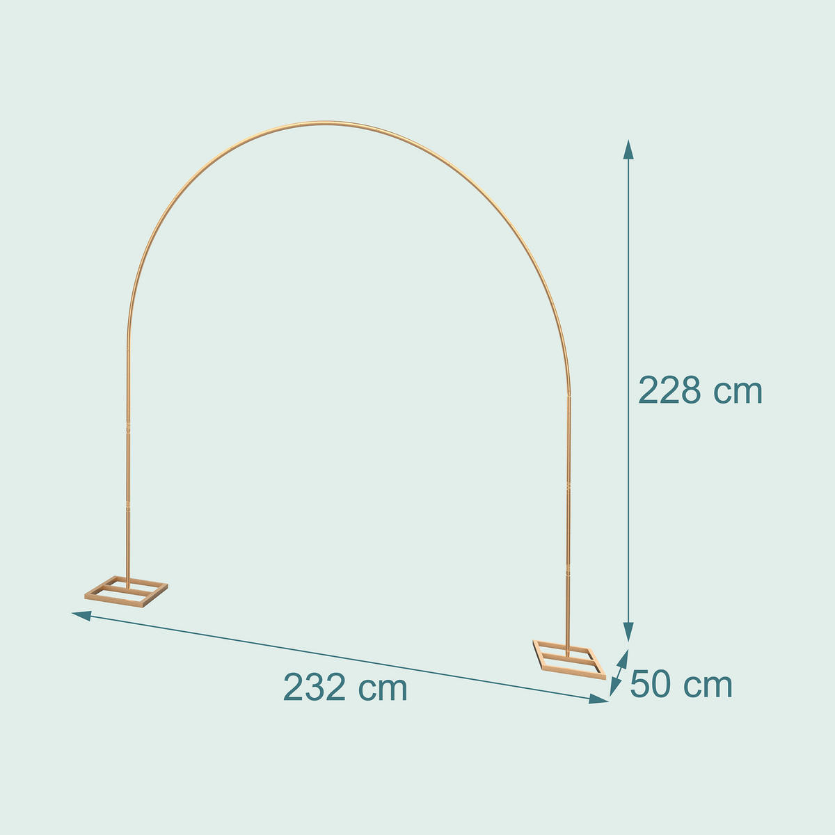 OBLOUK Zlatý na balónky ocel - zlatá, kov (230/230/50cm) - Relaxdays