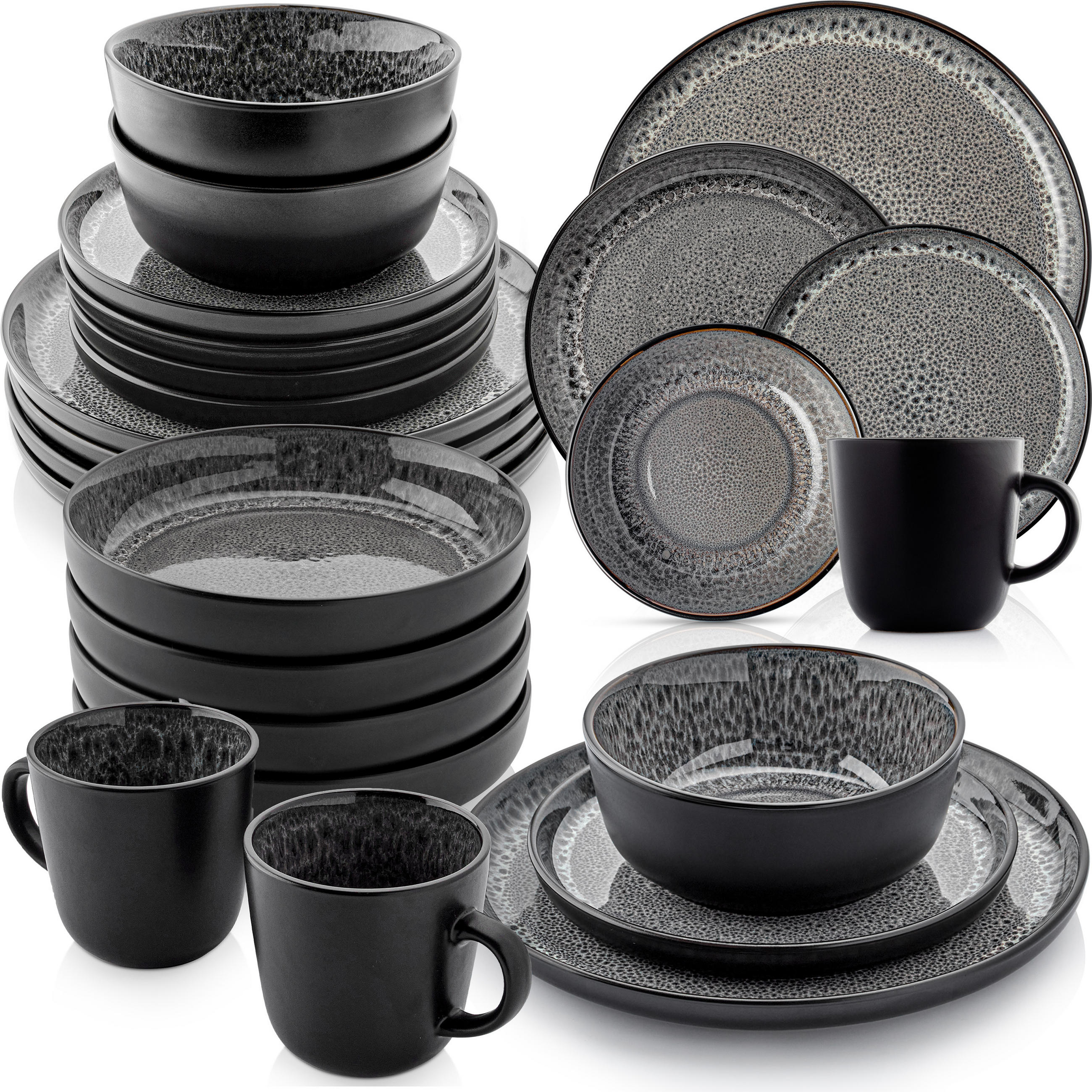 KOMBISERVICE SYDNEY - 30-teilig aus Steingut - Grau, Keramik (44/45/54cm) - Sänger