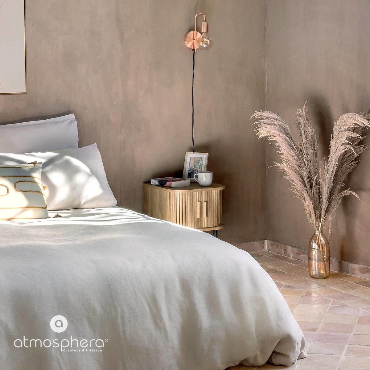 NACHTSCHRANK Colva 40/40/53 cm - Beige, Holzwerkstoff (40/53/40cm) - Atmosphera Createur d´interieur