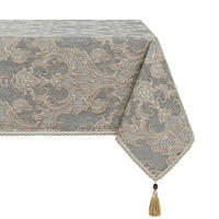 TISCHDECKE mit Quasten Hellgrau 140 x 200 cm - Grau, Textil (200/140/1.5cm)