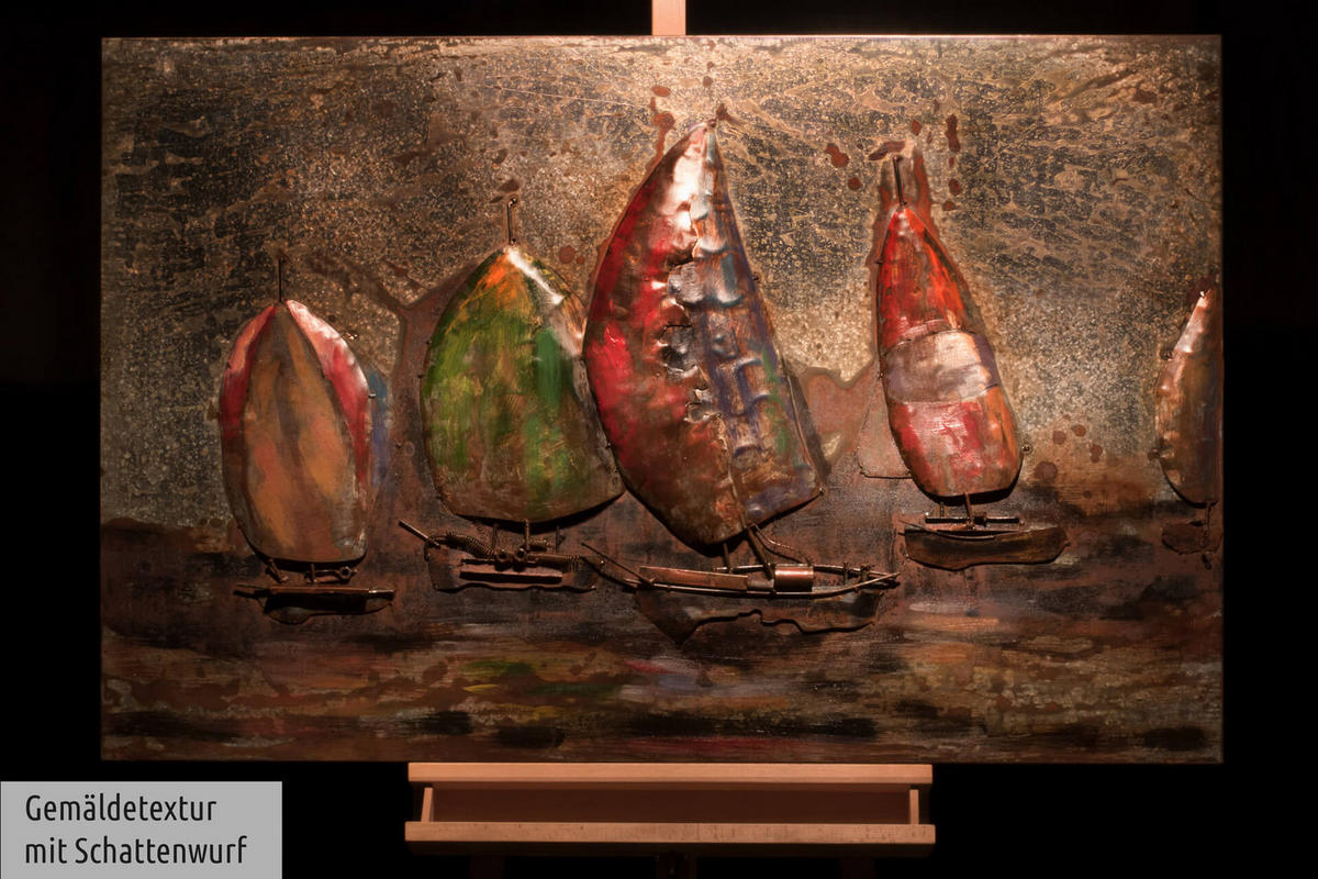 METALLBILD Bunt 100/70 cm - Multicolor, Metall (4.6/70cm) - KUNSTLOFT
