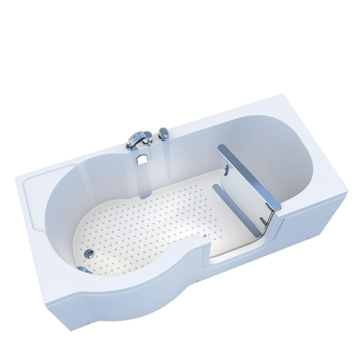 SENIORENBADEWANNE mit Tür S12-EH-R 85x170cm - Weiß, Glas/Kunststoff (170/60/85cm) - AcquaVapore by Sandra Jentho