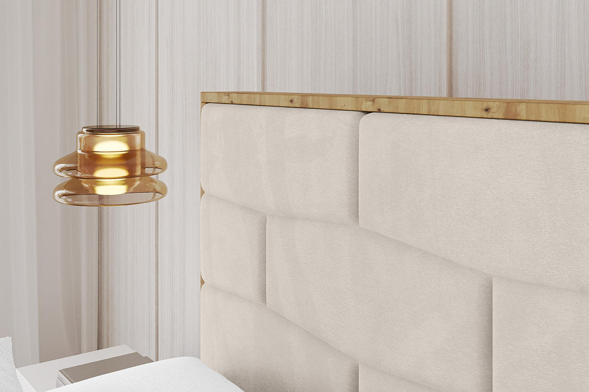 POLSTERBETT mit Bettkasten und Lattenrost, Boxbett ohne Matratze - ENZO8 140x200 Beige - Beige, Holzwerkstoff/Textil (140/200cm) - ALTDECOR