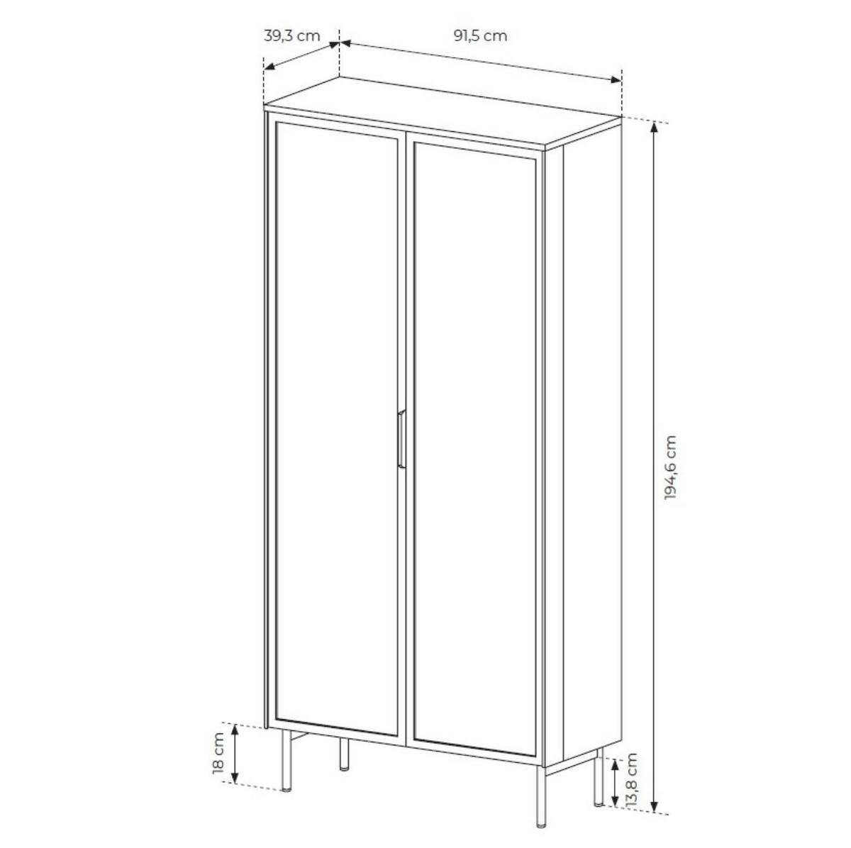 VITRINE Ilumi Kaschmir, mit LED - Kaschmir, Holzwerkstoff (92/195/39cm) - Bettso